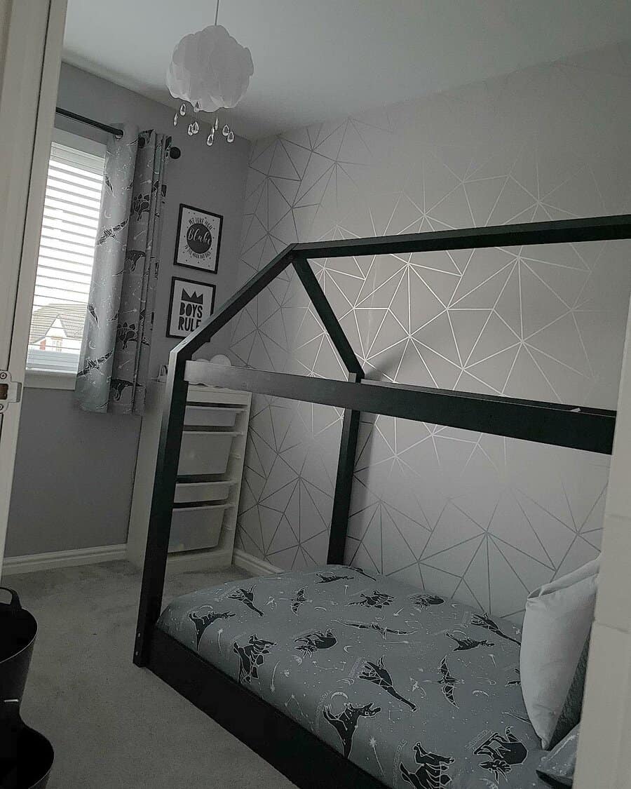 small bedroom with canopy bed