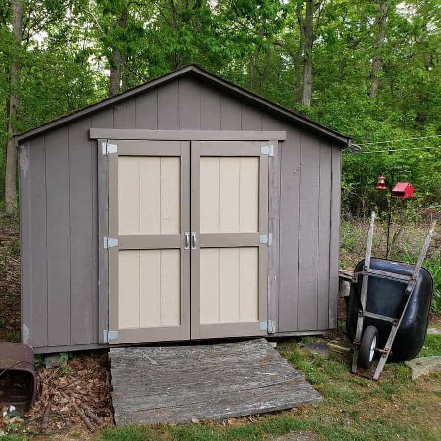 dual-toned double shed door