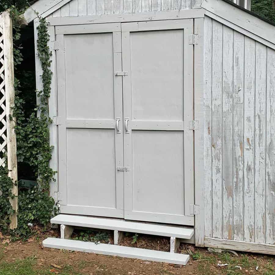 white shed door