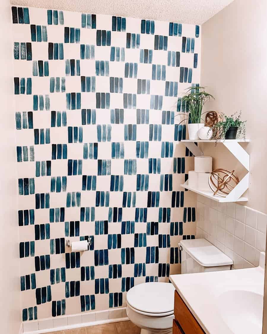 Accent Wall Blue Bathroom Ideas taviabelnap