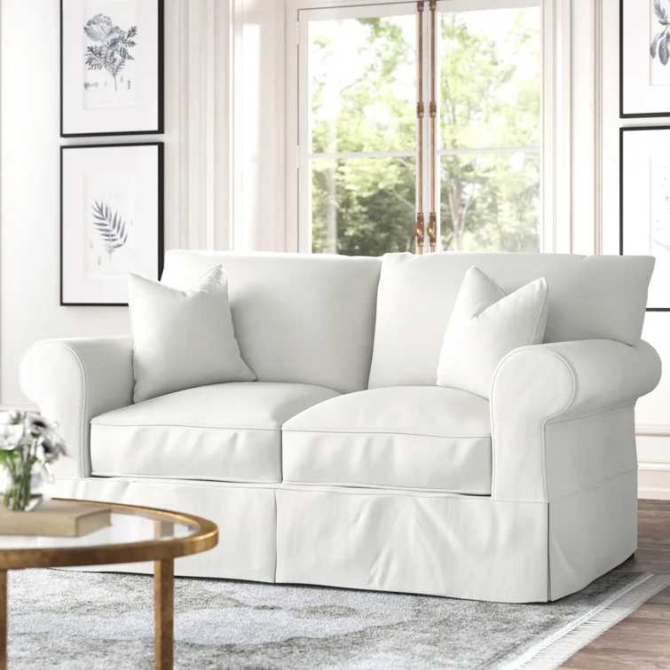 Aubagne65CottonRolledArmSlipcoveredLoveseat