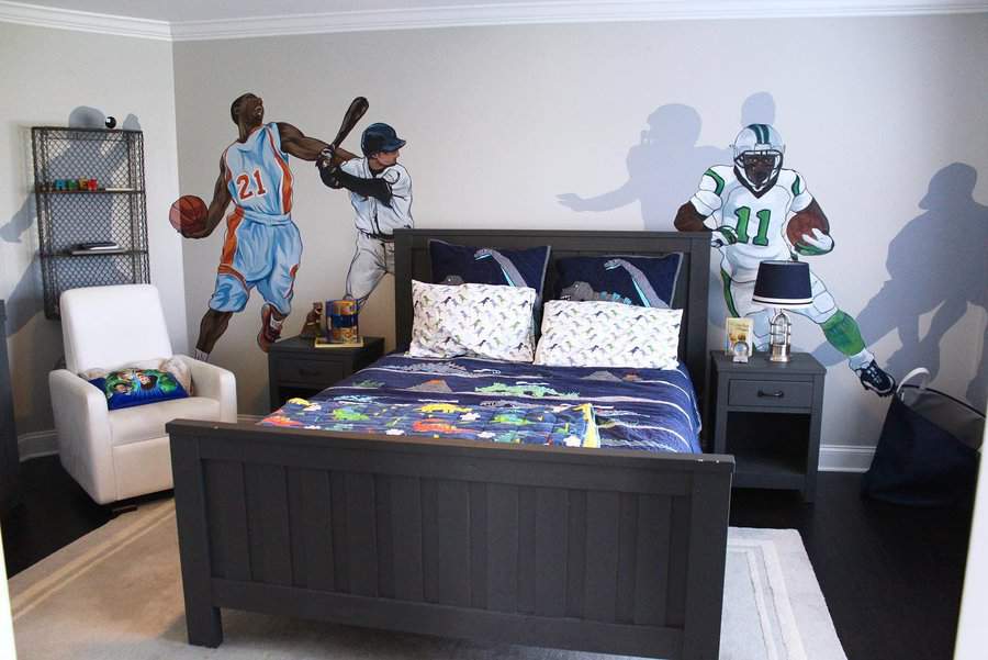 Sports themed mural