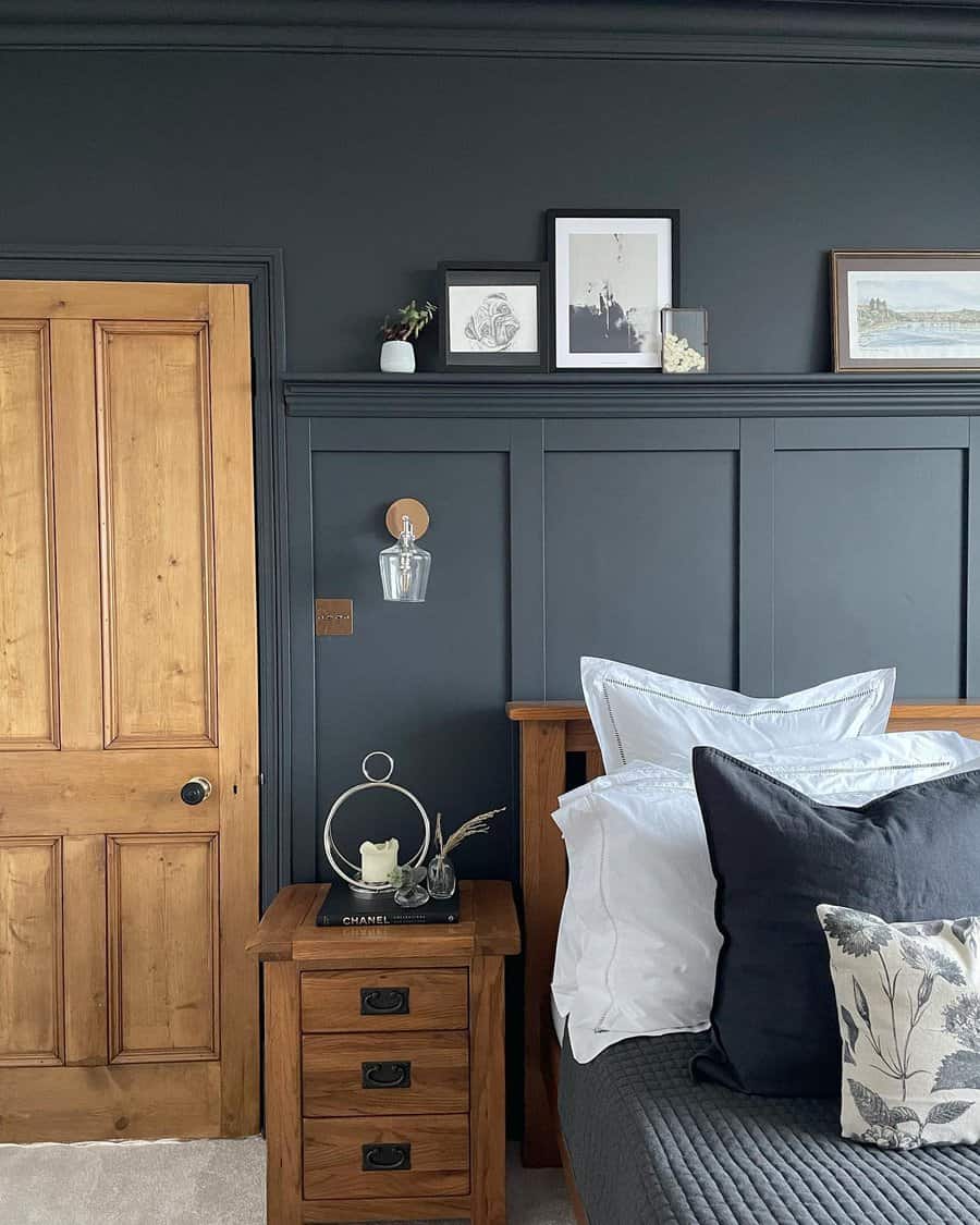 Bedroom floating shelves