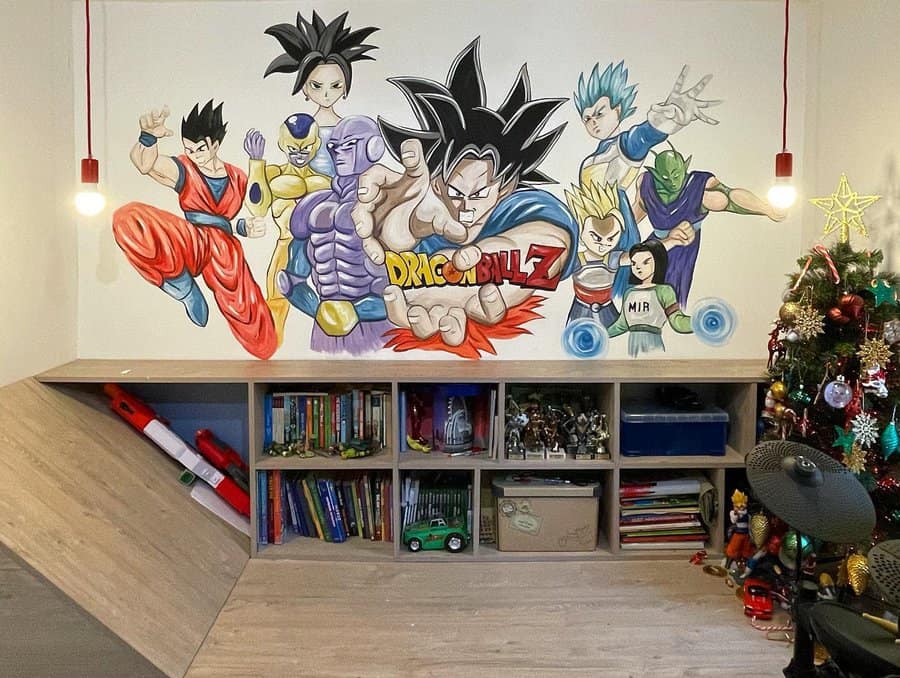 Cartoon themed mural