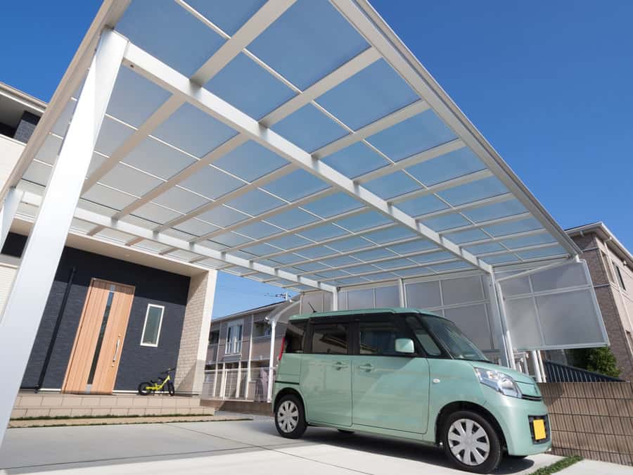 Clear roof carport