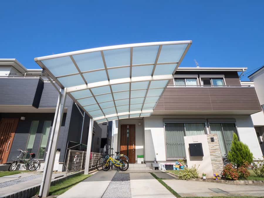 Clear roof carport