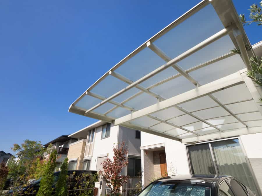 Clear roof carport