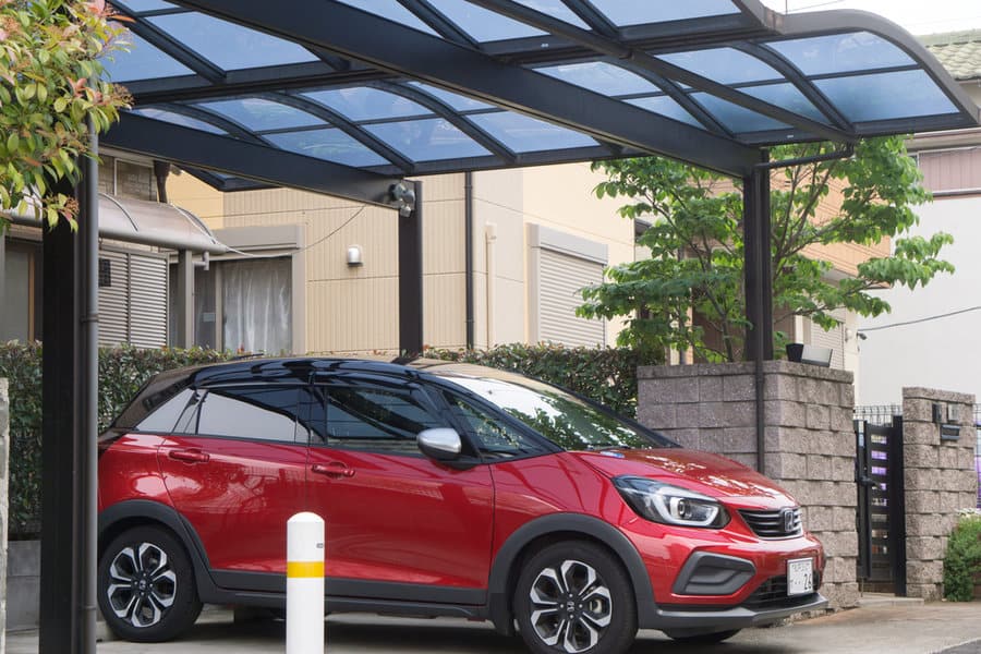 Clear roof carport