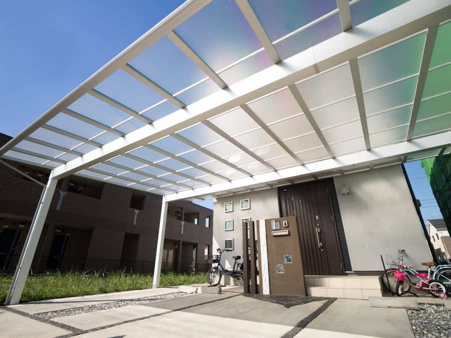 Clear roof carport