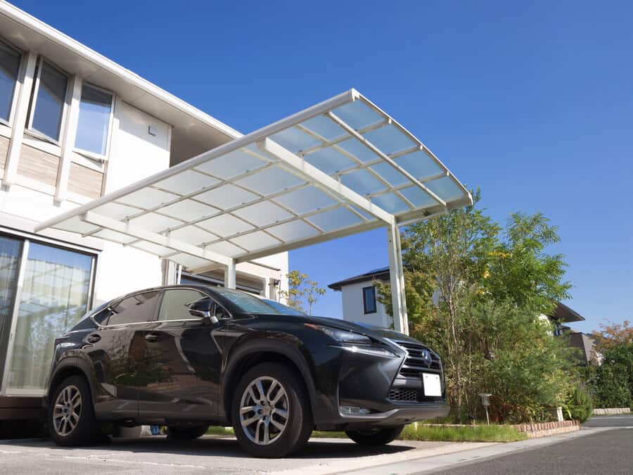 Clear roof carport