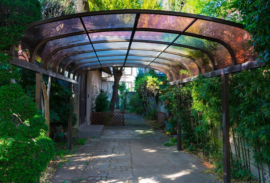 Clear roof carport