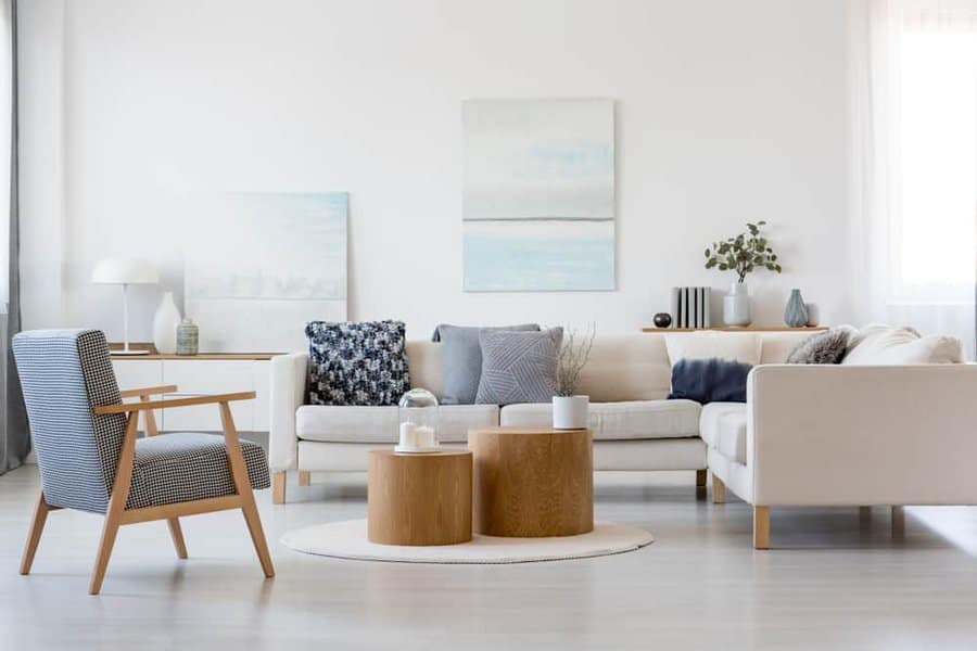 Scandinavian white living room