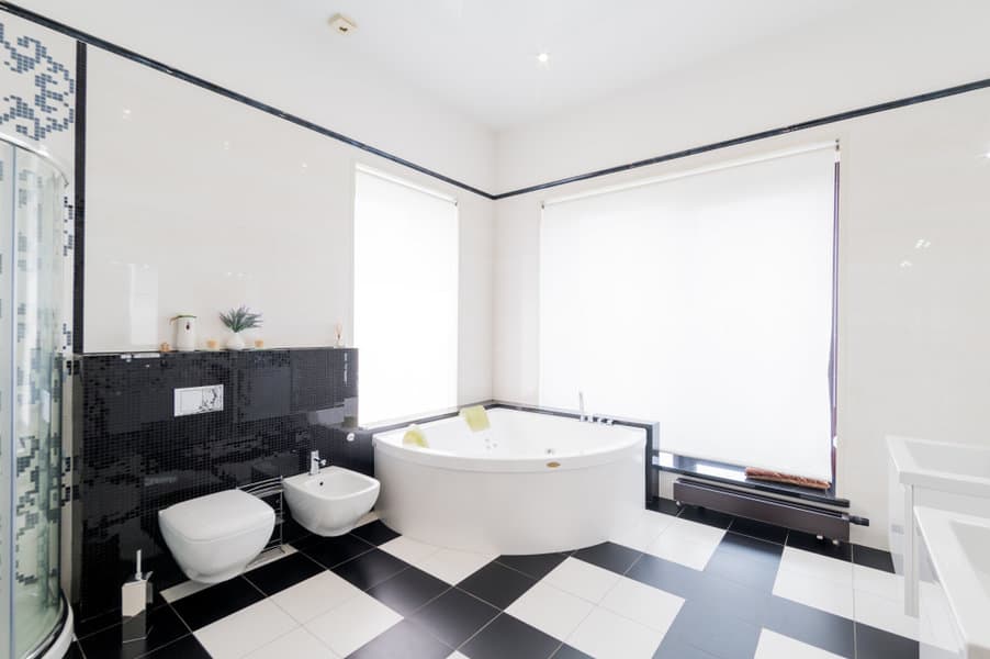 Contemporary black and white bathroom design