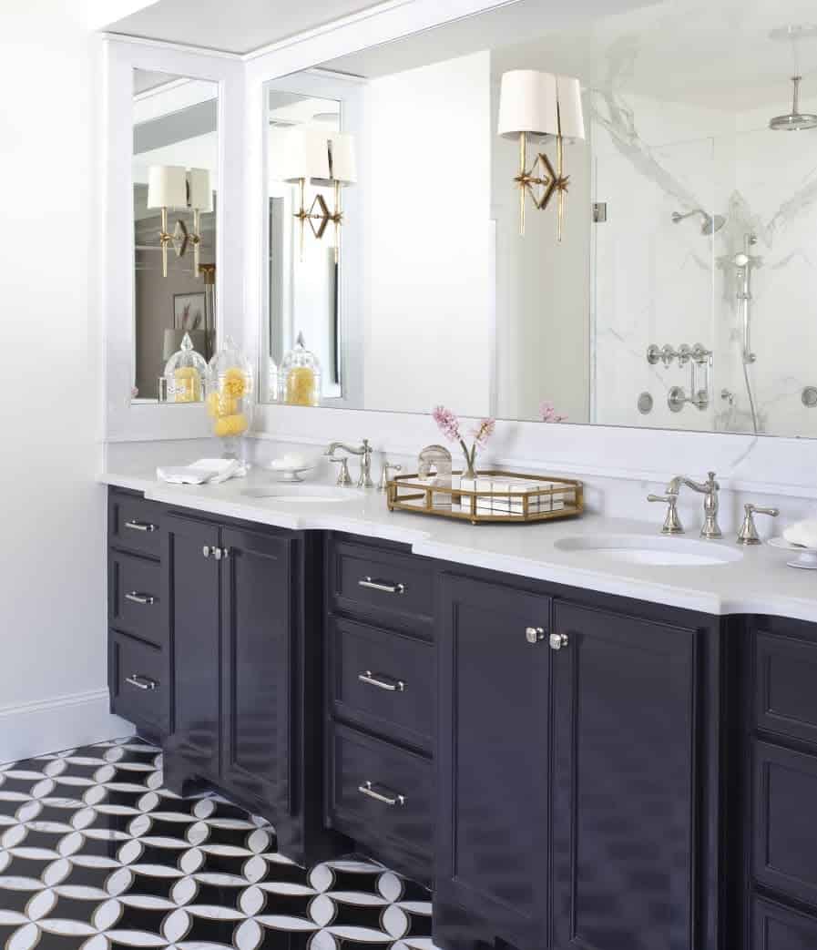 Contemporary black and white bathroom design