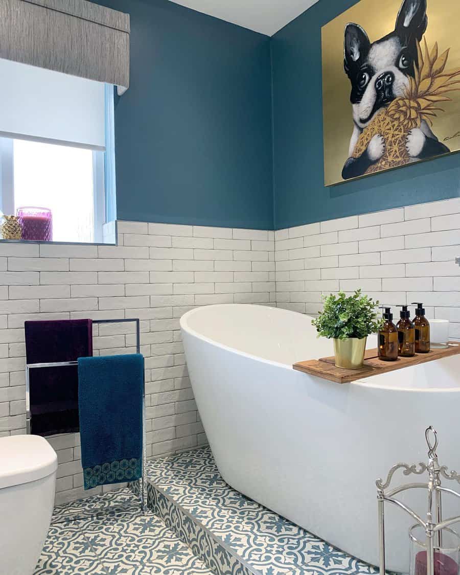 Contemporary Blue Bathroom Ideas the not so new build