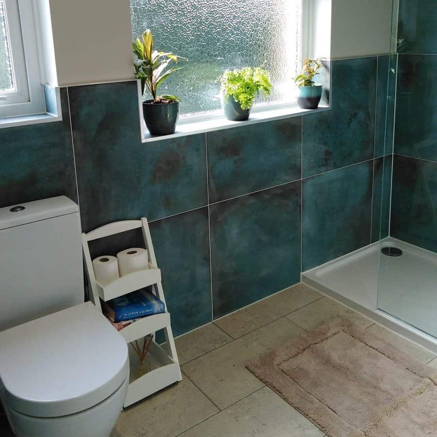 Contemporary blue bathroom