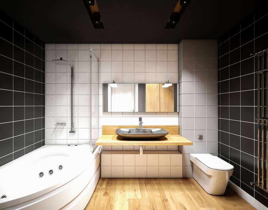 All black bathroom design