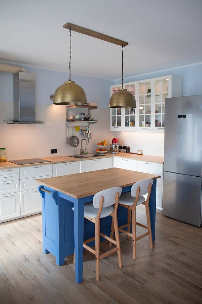 Kitchen with dome pendant lighting