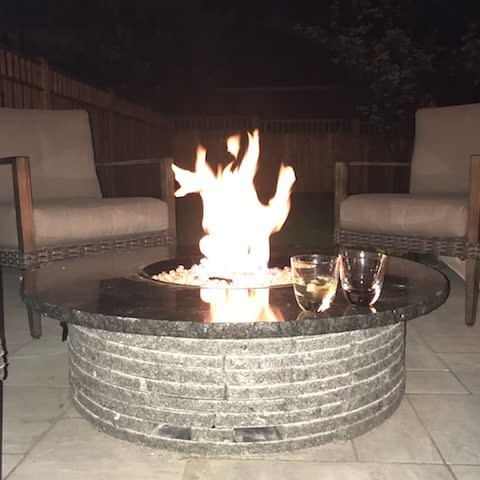Backyard with cozy fire pit