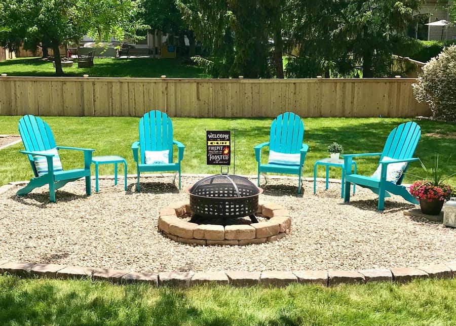 Backyard with fire pit