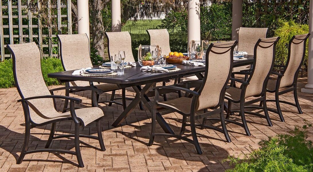 Backyard with elegant dining