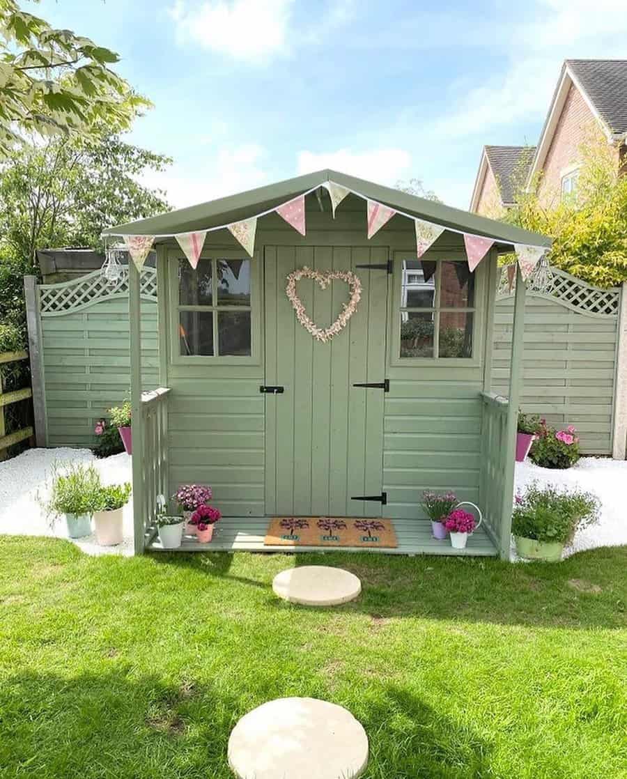 Garden shed with flowers