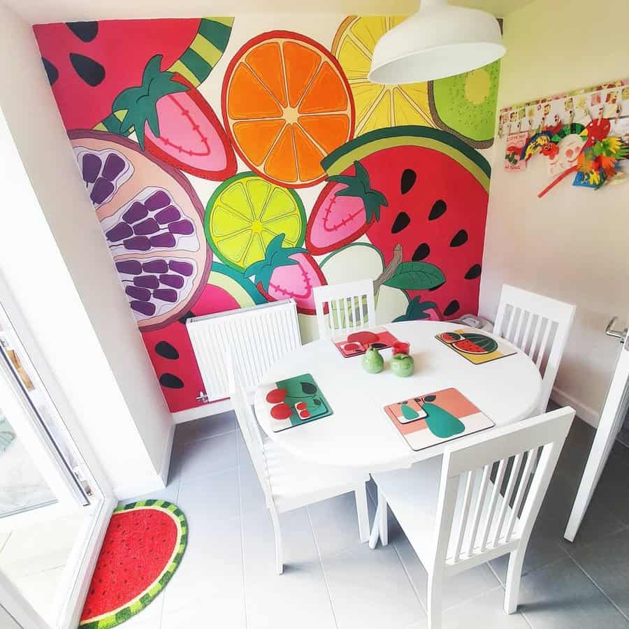 colorful fruity mural