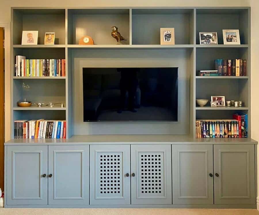 TV wall with shelves 