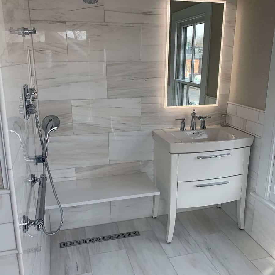 Marble Small Bathroom Flooring Ideas djthomasdesigns 1