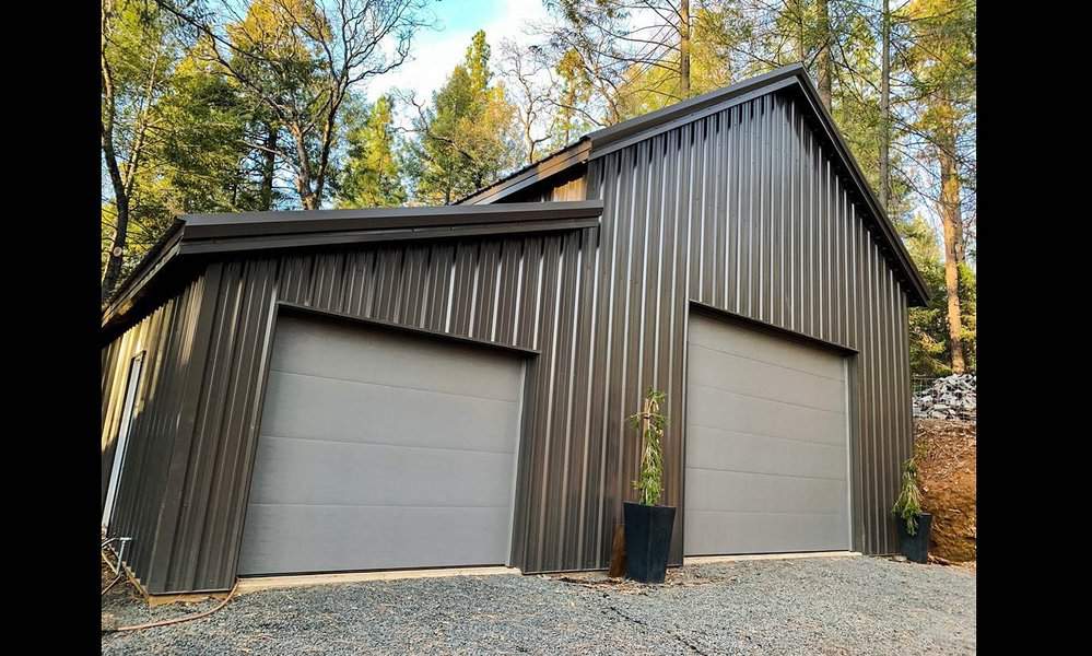 Rustic wooden garage