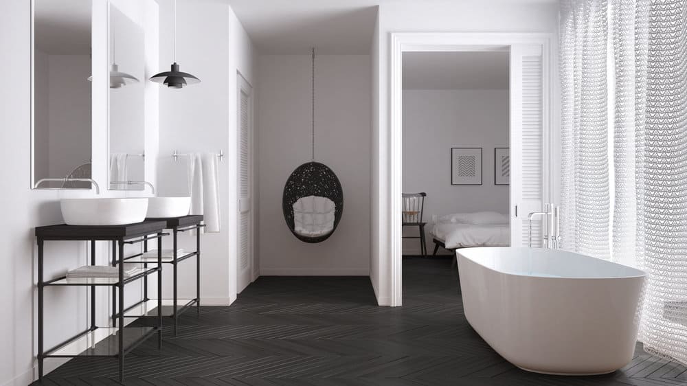 Black and white bathroom