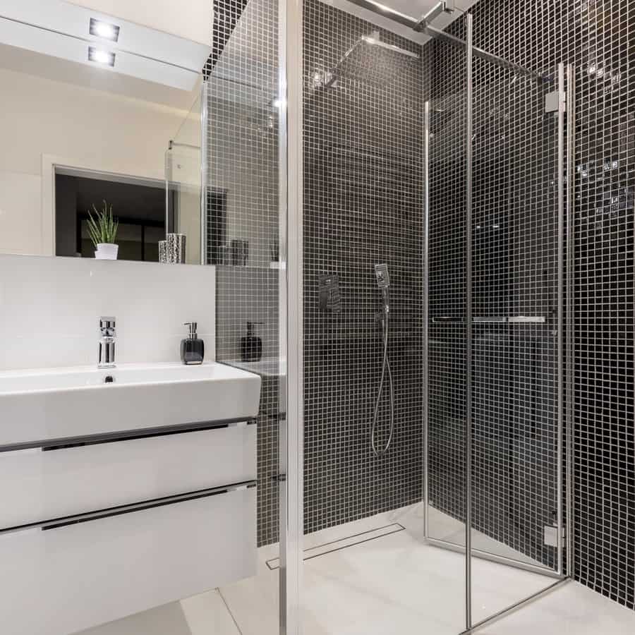 Modern black and white bathroom