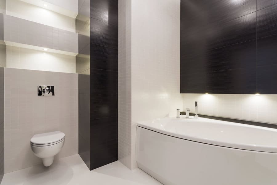 Modern black and white bathroom