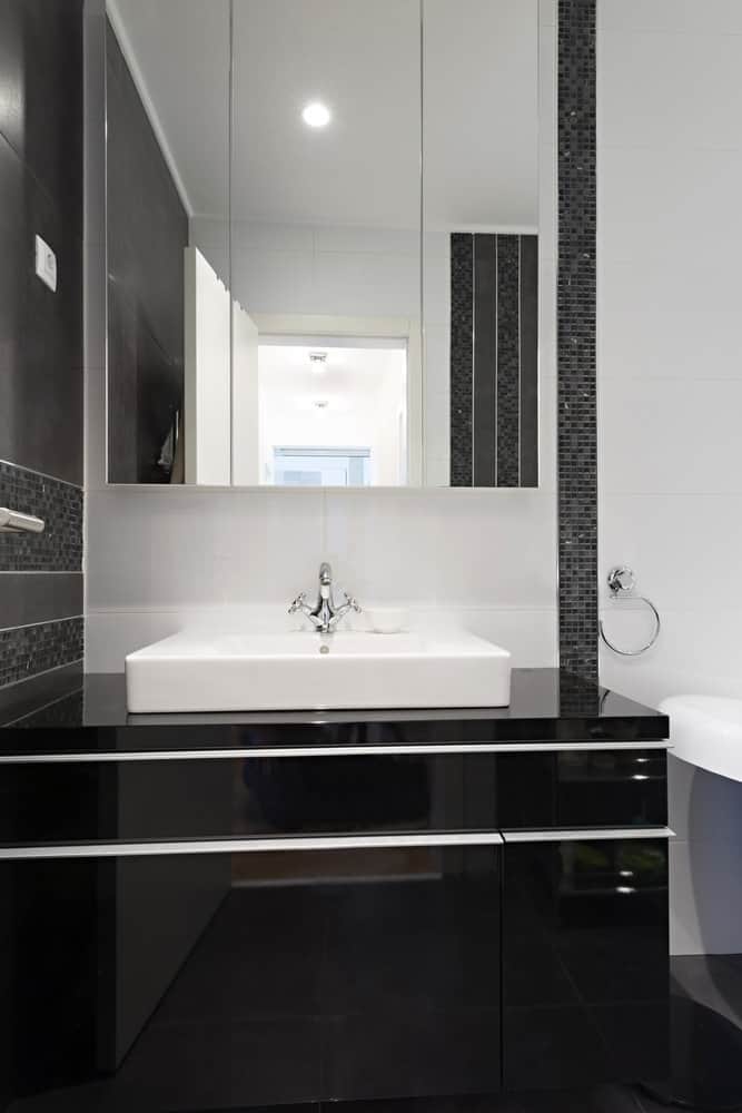 Modern black and white bathroom