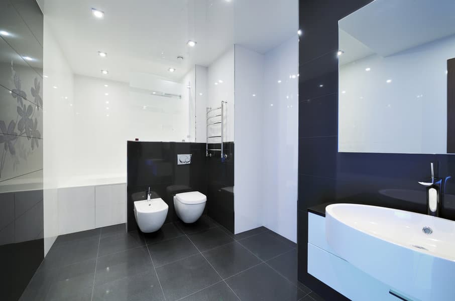 Modern black and white bathroom