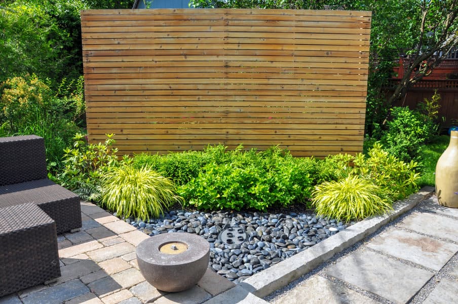 Wooden garden wall