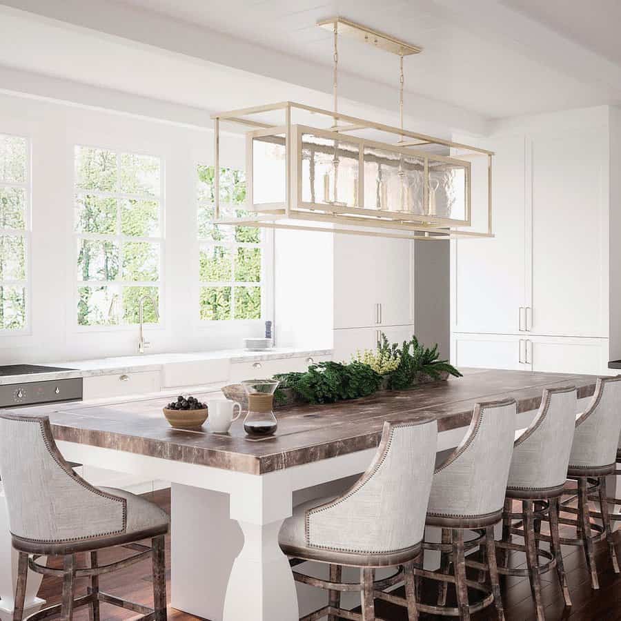 Large kitchen island lighting