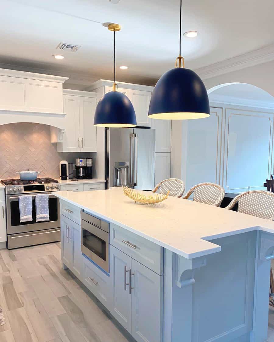 Large kitchen island lighting