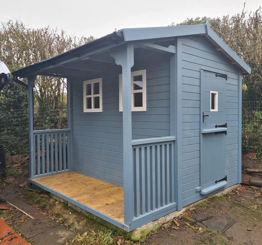 Garden shed with deck