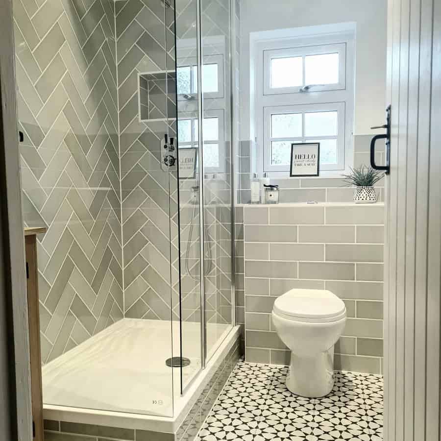 Patterned Small Bathroom Flooring Ideas our.house .on .the .green