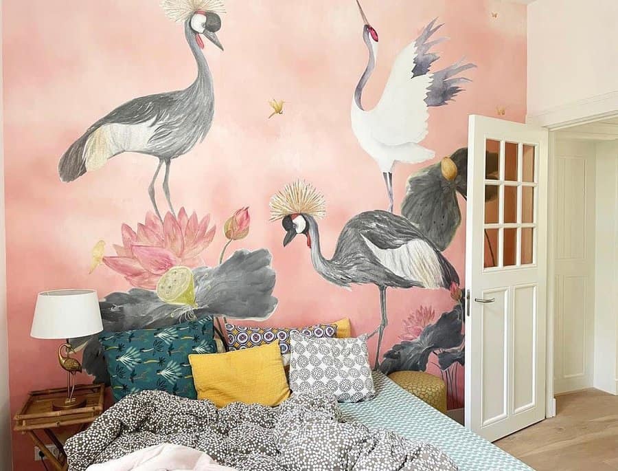 bird painting mural