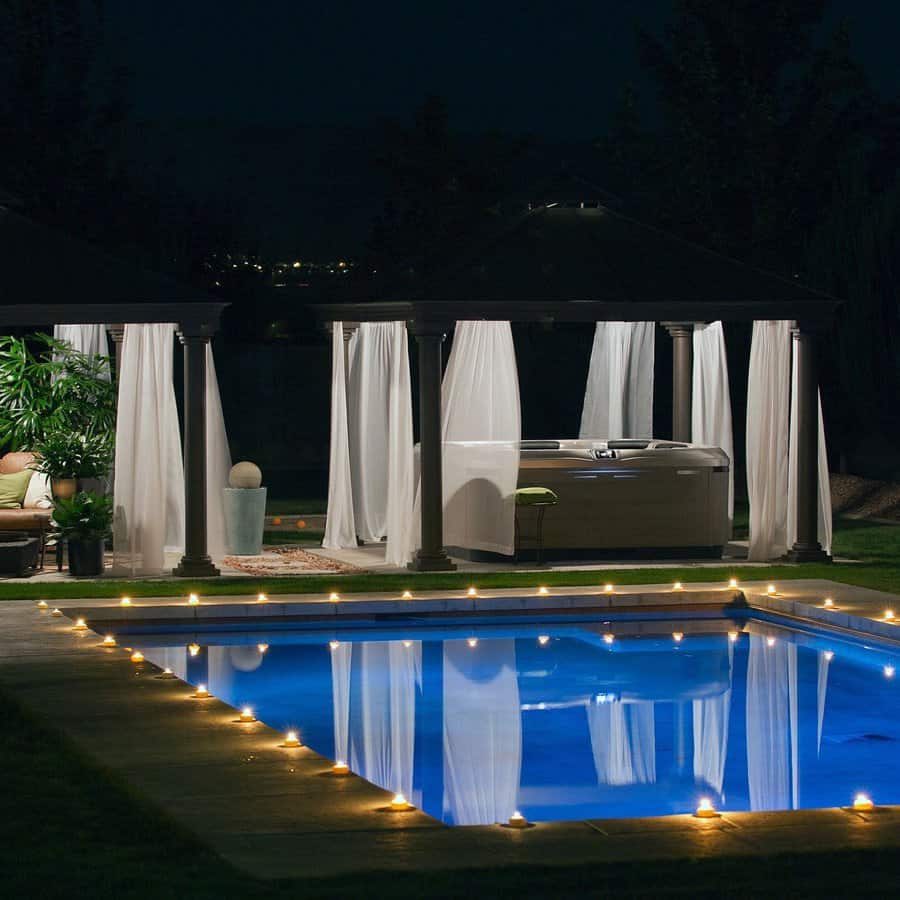 Pool Backyard Lighting Ideas bullfrog spas