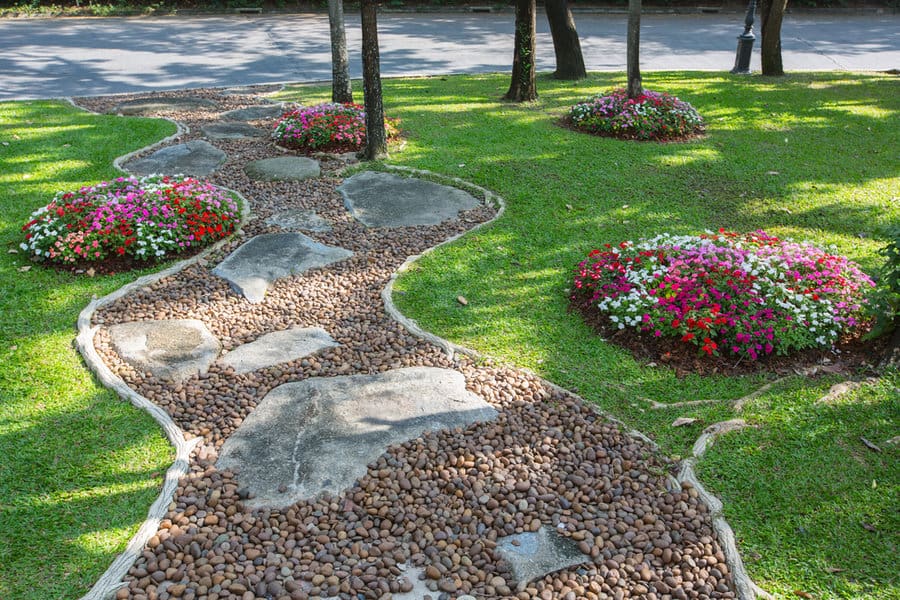 Pebble sidewalk