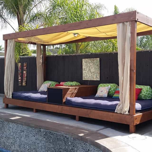 Rustic pool cabana