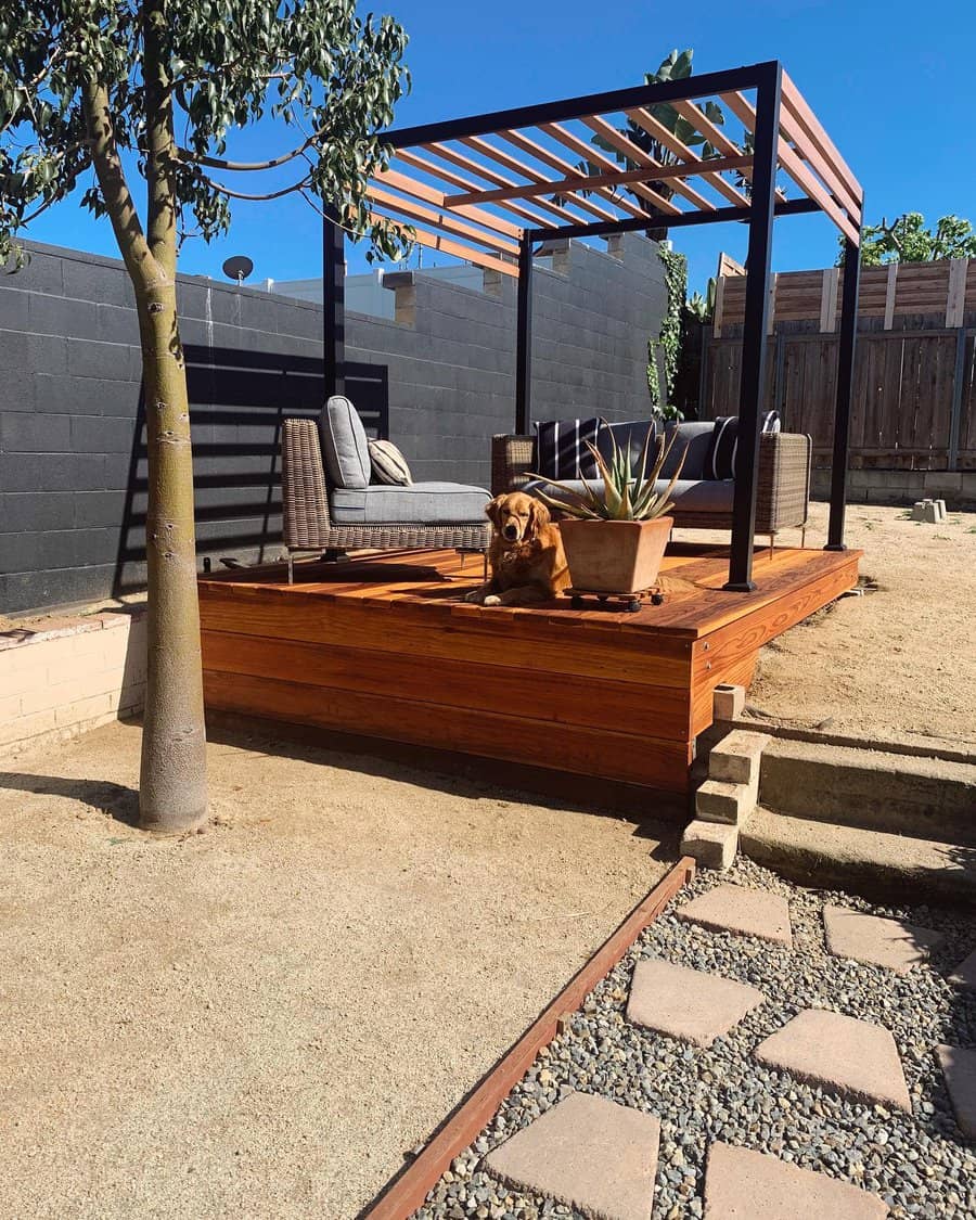 floating deck with pergola