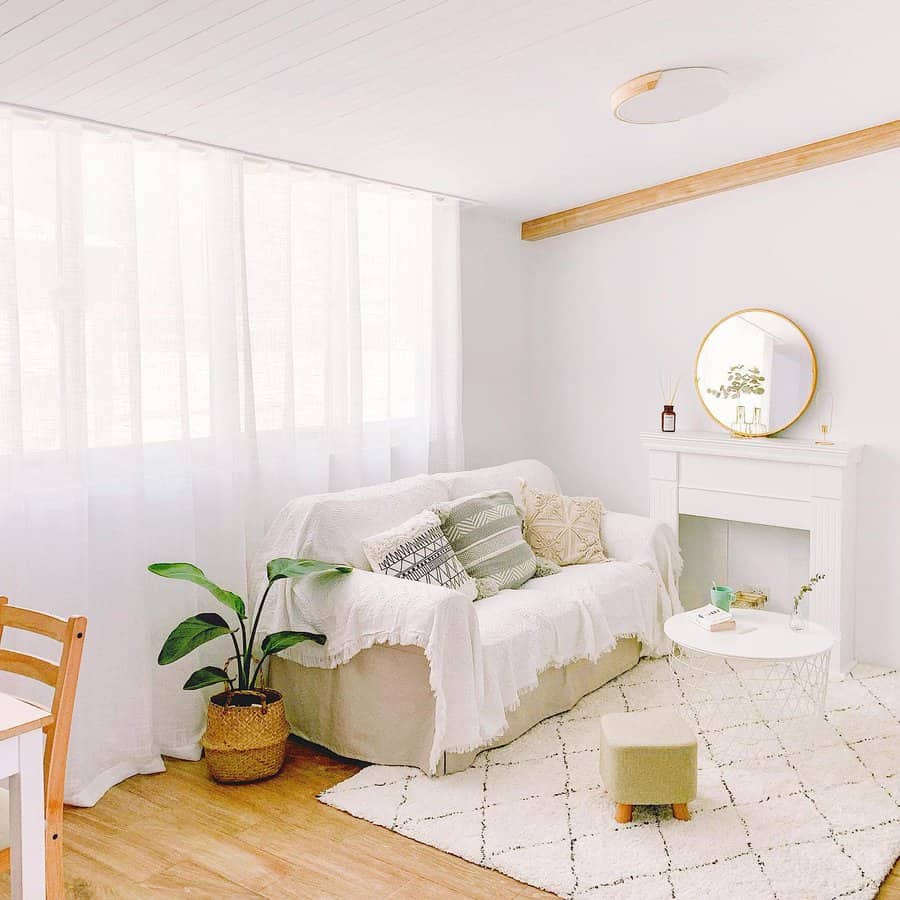 Monochromatic White Living room