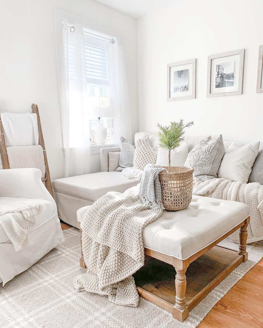 Bright white living room