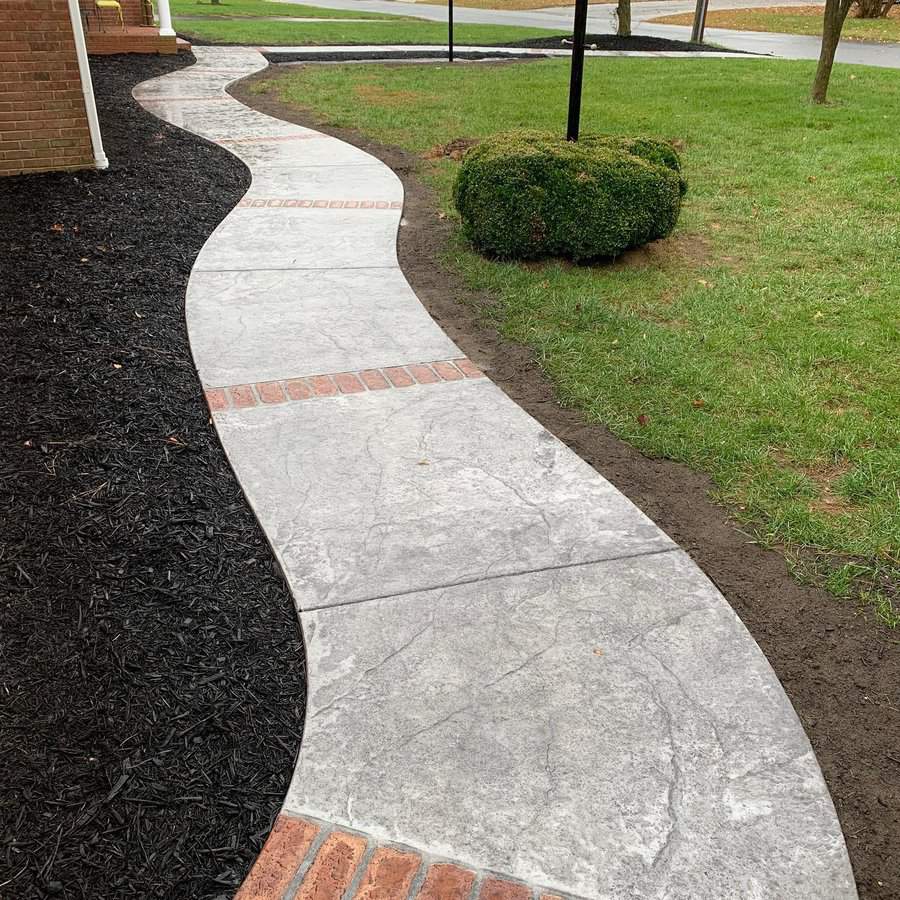 Stamped concrete walkway