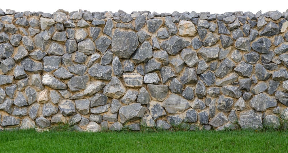 Raw stone garden wall