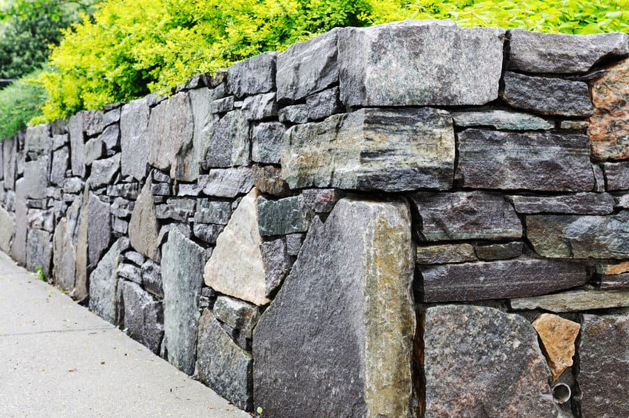 Raw stone garden wall